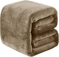 Fleece Blankets for All Season - Premium Lightweight Anti-Static Throw for Queen/Full Size Bed Extra Soft Brush Fabric Warm Sofa Thermal Blanket 90" x 90"(Taupe)