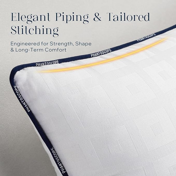 Phantoscope 18x18 Pillow Inserts - Throw Pillow Inserts with 100% Cotton Jacquard Cover - 18 Inch Bed and Couch Pillows Square Form Throw Pillows, Pack of 2