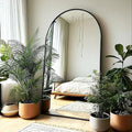 Arch Mirror Full Length,Floor Length Mirror,Arched Floor Mirror,76''x34'' Wall Mirror Full Length,Oversized Floor Mirror,Bedroom Mirror Full Length,Black Floor Mirror Living Room Cloakroom