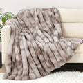 Touchat Luxury Faux Rabbit Fur Throw Blanket for Couch, Super Heavy Warm Cozy Blanket for Sofa Bedroom Living Room, Ultra Soft Fluffy Reversible Plush Blanket for Home Decor Gifts, Tie-dye Coffee