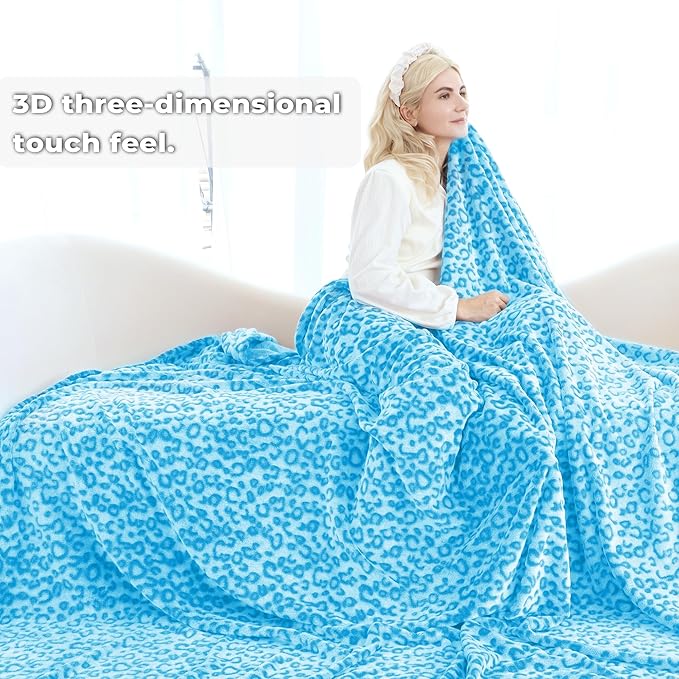 Blue Blanket Throw Cozy Blanket King Size Throw Blankets for Bed