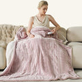 Heated Blanket Electric Blanket 50" x 60" - Cozy Soft Heated Throw with 5 Heating Levels & 3 Hours Auto Off,Machine Washable,ETL & FCC Certification(Frosty Pink)