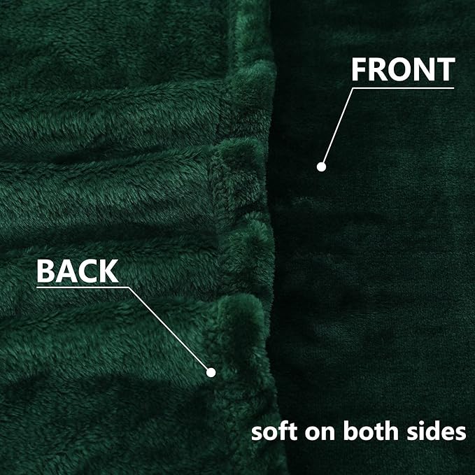 NANPIPER Fleece Blankets, Super Soft Flannel Fuzzy Blanket for Couch, Luxury Cozy Lightweight Microfiber Dog Blanket-Throw Size,Olive Green
