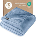 Bare Home Fleece Blanket - Throw Extra Long - Ultra-Soft Lightweight for Bed, Sofa, and Couch - Luxury Microplush - Cozy Warm Blanket (Throw XL, Coronet Blue)