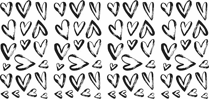 RoomMates RMK4884SCS Black Sketchy Hearts Peel and Stick Wall Decals
