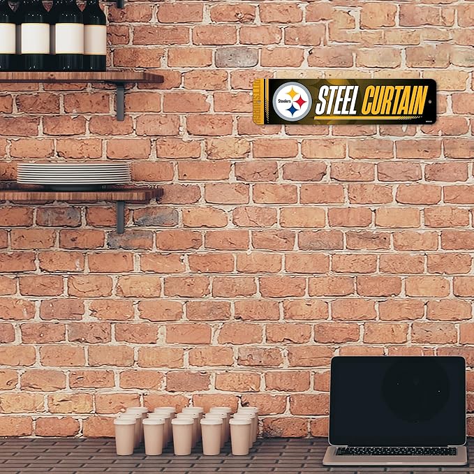 Rico Industries NFL Football Metal Street Sign 4" x 15" Home Décor - Bedroom - Office