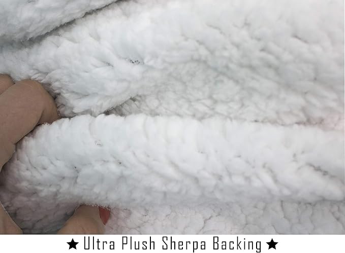 Elegant Comfort Luxury Ultra-Plush Velvet Touch Fleece Throw Soft, Warm, Cozy| Micromink Sherpa-Backing Reversible Blanket for Bed, Sofa and Couch, (50 x 60), Bloomingdale Black, Throw (50 x 60)