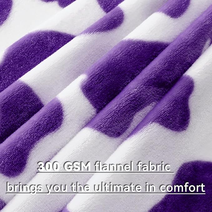Purple Twin Fleece Blanket - Ultra Soft Flannel Throw for Couch & Bed, Lightweight Warm Blanket for Adults, Teens - Lavender Home Decor Gifts 60"x80"