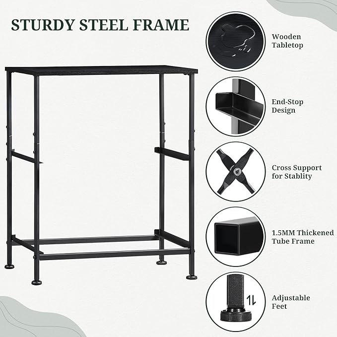 Nightstand Upgraded, Small 2 Drawer Dresser End Table Bedside Furniture, Wooden Top Fabric Bins for Bedroom, Closet, Entryway, Dorm, 11.8" D x 18" W x 20", Charcoal Black