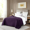 Mocassi Premium Ultra-Soft Flannel Fleece Sherpa Throw Blanket - Warm Cozy Reversible Plush Micromink Blanket for Couch, Bed and Sofa - Fluffy, Christmas Winter Bedding Gift, Queen, Purple