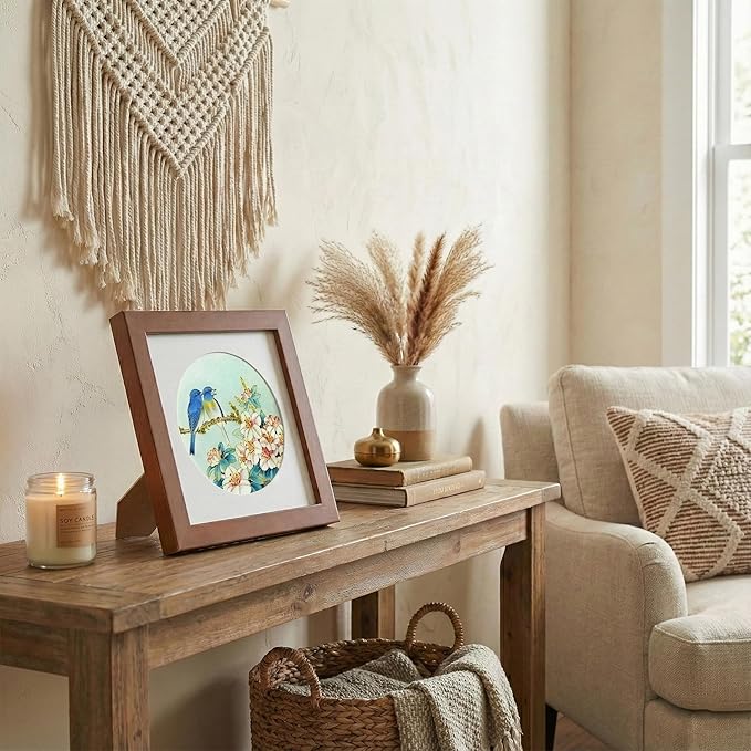 Newscz Framed Wall Art 8.3x8.3 Inch Modern Home Decor for Living Room Bedroom Wall Decor Above Bed & Office Aesthetic Gallery Wall Frame Set Farmhouse & Art Deco Decor Dining Room Kitchen Wall Decor (H-C07)