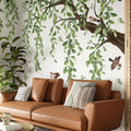 Lilac Wall Decoration Large Green Tree Wall Stickers, 3 Sheets Hanging Vine Tree Wall Decals Peel and Stick Leaves Branch Wall Murals Decor for Living Room Bedroom (Green, 11.8 * 35.4inch)