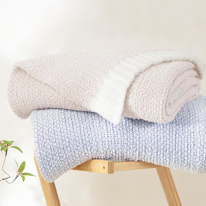 Whale Flotilla Knit Throw Blanket, Ultra Soft Warm Reversible Cozy Decorative Blankets for Couch Sofa and Bed, 50x60 Inch, Camel