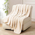 FY FIBER HOUSE Fleece Blanket Twin Size for Couch 300GSM Super Soft Plush Fuzzy Blankets and Throws for Sofa Bed Office, 60x80 Inches, Beige