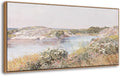 DJSYLIFE Large Framed Wall Art - Vintage Countryside Landscape Wildflowers River Scene Canvas Prints, Classical Paintings for Living room Bedroom Decor, Farmhouse Country Artwork 20"x40"
