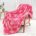 Exclusivo Mezcla Fleece Throw Blanket for Couch, Extra Large Fuzzy Tie-dye Hot Pink Bed Blankets, Soft Cozy Plush Sofa Throws for All Seasons, 50x70 Inches