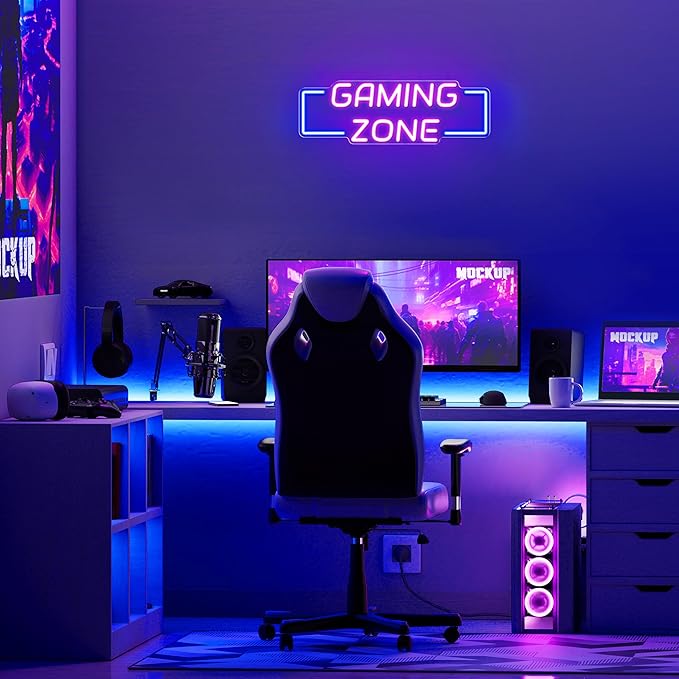 Kavaas Game Zone Neon Signs for Gaming Room Decor - LED Light Neon Sign for Teens Bedroom Decorations - Best Gamer Gifts for Boys, Kids
