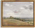 InSimSea Framed Canvas Wall Art Vintage Decor, White Clouds over Vast Grassland Classical Paintings Canvas Prints, Rustic Wall Decor for Bedroom Living Room Office, 8"x10"