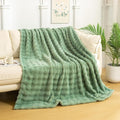 YUSOKI Luxury 3D Bubble Light Weighted Throw Blanket 1.8lb,All Ages,Home Decoration, (Sage Green,50 * 60inches)