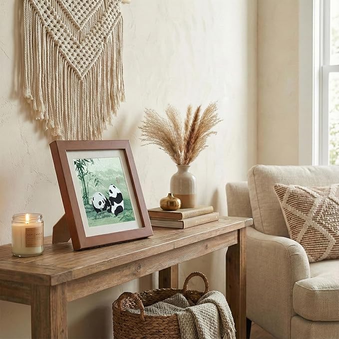 Newscz Framed Wall Art 8.3x8.3 Inch Modern Home Decor for Living Room Bedroom Wall Decor Above Bed & Office Aesthetic Gallery Wall Frame Set Farmhouse & Art Deco Decor Dining Room Kitchen Wall Decor (H-A06)