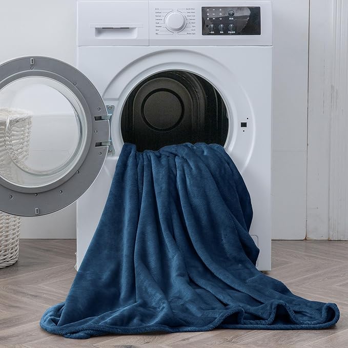 BEDELITE Flannel Sheets King Size Navy - Super Soft Fleece Sheets Set Fluffy Extra Plush, 4 Piece(Include Fitted Sheet, Flat Sheet, 2 Pillowcases)