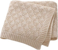 Neiwech Cotton Cellular Baby Blanket Knitted Swaddle Crib Nursery Receiving Blankets for Newborn Boy Girl 40 x 30 Inch Camel
