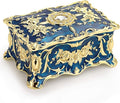 Hipiw Vintage Jewelry Organizer Box - Metal Trinket Storage Box Ornate Treasure Chest Box Jewelry Decorative box Keepsake Gift Box Case for Women,4.9"x3.4"x2.7"