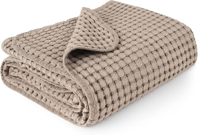 Konssy Waffle Baby Blanket - Soft & Cozy Nursery Swaddle Blanket, Lightweight Toddler Throw for Boys & Girls, Ideal for Wrapping(Clay)