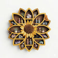 Sunflower Gifts for Women, Sunflower Decor Wooden Wall Floating Shelves with Lifelike Flower & Bee Accents, Trinket Crystal Display Shelf Boho Decor for Home Bedroom Living Room, Birthday Gift for Her