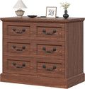 Farmhouse Night Stand with Charging Station, 27.6" Wider Cherry Wood Nightstand with 3 Drawers Dividers Storage, Larger Bedside Table, Side Table End Table for Bedroom, Living Room, Sofa