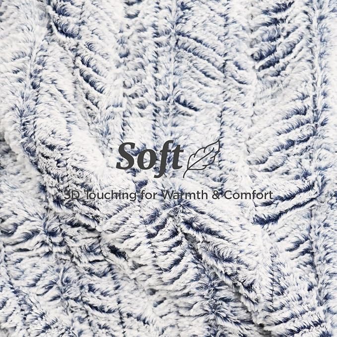 Heated Blanket Electric Blanket 50" x 60" - Cozy Soft Heated Throw with 5 Heating Levels & 3 Hours Auto Off,Machine Washable,ETL & FCC Certification(Frosty Blue)