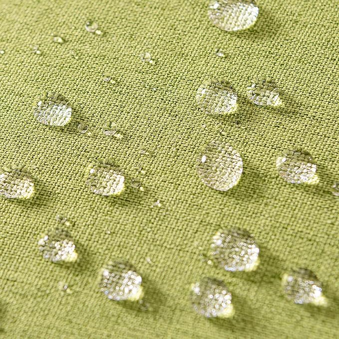MIULEE Pack of 2 Decorative Outdoor Solid Waterproof Throw Pillow Covers Spring Euro Sham Faux Linen Garden Farmhouse Cushion Cases for Patio Tent Balcony Couch Sofa 26x26 Inch Moss Green