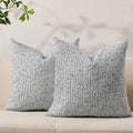 Allorry Decorative Couch Throw Pillow Covers 20x20 Set of 2 Blue Striped Soft Wool Pillow Covers Neutral Textured Boho Cushion Covers for Modern Farmhouse Sofa Bedroom Living Room Decor SY012-C20