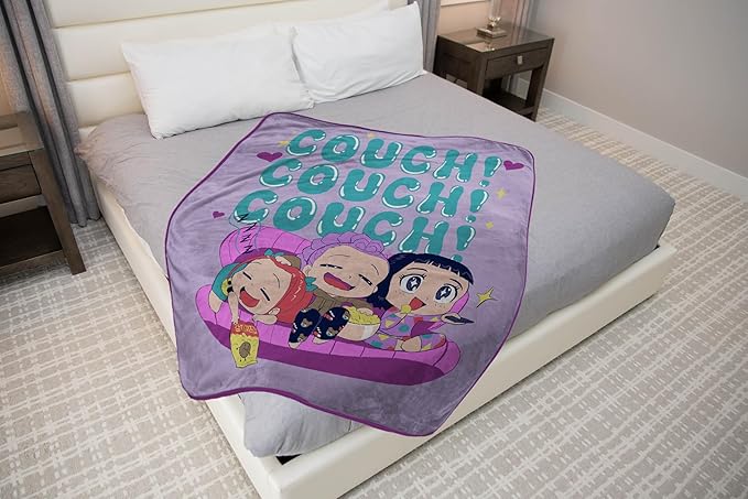 Jay Franco Kids Plush Throw Blanket – Ultra Soft Cozy Plush Fleece for Bed, Couch, Sofa, Home Décor, Official Licensed Huntrix, Purple - Kpop Demon Hunters, 46x60 - Throw Blanket