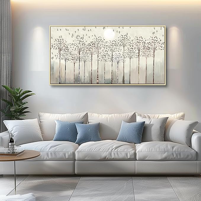 Scenery Abstract Wall Paintings Framed Canvas Wall Art For Living Room Large Office Wall Decor For Bedroom Wall Decorations Pictures Artwork Canvas Prints Boho Home Wall Decor Natural Wood Framed