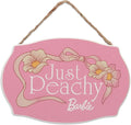 Mattel Barbie Just Peachy Hanging Wood Wall Decor - Cute Barbie Sign for Bedroom or Play Room