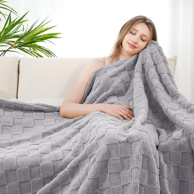 Zyrah Super Soft Throws for Couch Fleece Throw Blanket Lightweight Decorative Fuzzy Cozy Blankets for Sofa Chair Bed (B-Grey, Throw(50"x60"))