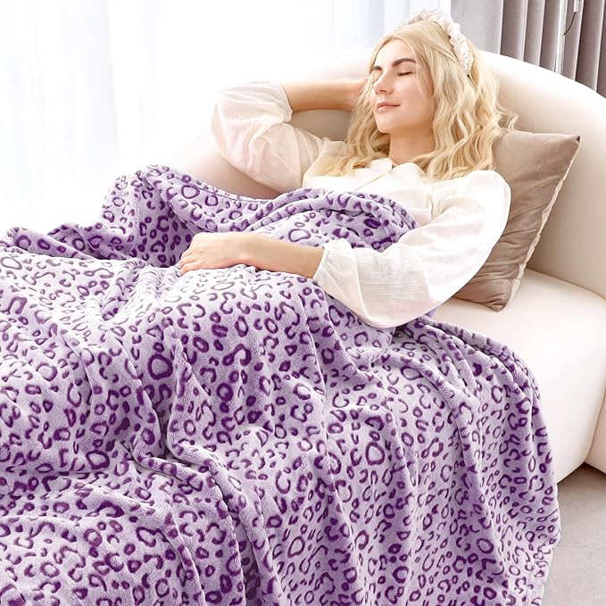 Warm Blanket Purple Blankets King Size Soft Throw Blankets for Bed