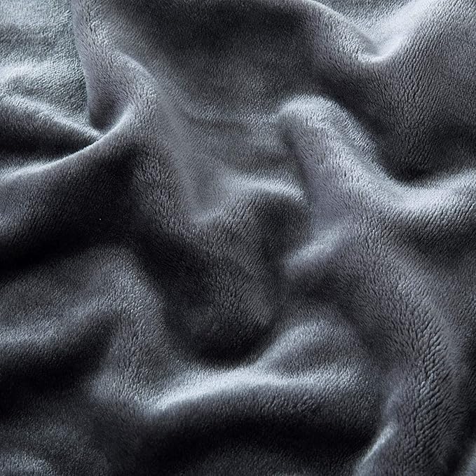 MOONLIGHT20015 Fleece Blanket King Size – Soft 400 GSM Plush Microfiber King Size Blanket, Warm Lightweight King Blanket for The Bed, 108x90 Inches, Dark Grey