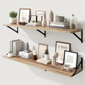 Marsmiles Deep Floating Shelves for Wall - 48 Inch Wide x 12 Inch Deep Wall Shelves Set of 2 - Rustic Wood Floating Shelves for Living Room Bedroom Bathroom