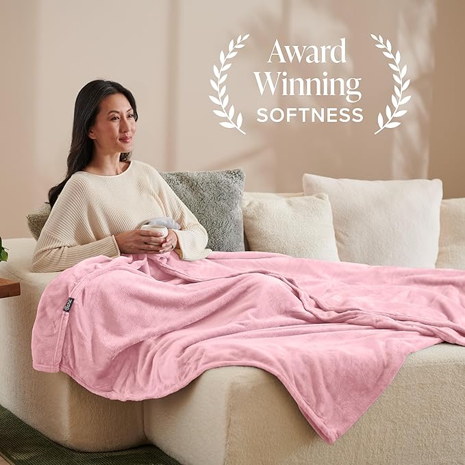 Bare Home Fleece Blanket - King Size - Ultra-Soft Lightweight for Bed, Sofa, and Couch - Luxury Microplush - Cozy Warm Blanket (King, Light Pink)