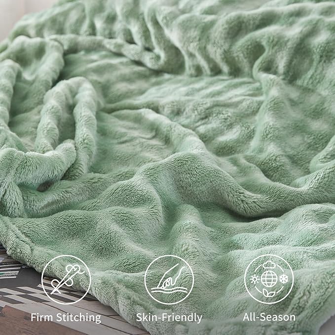 Fluffy 3D Bubble Throw Blanket for Couch & Bed – Cozy Soft Fleece Blankets for Women & Girls – Warm Lightweight Fuzzy Throw XL (50x70) – Machine Washable Gifts