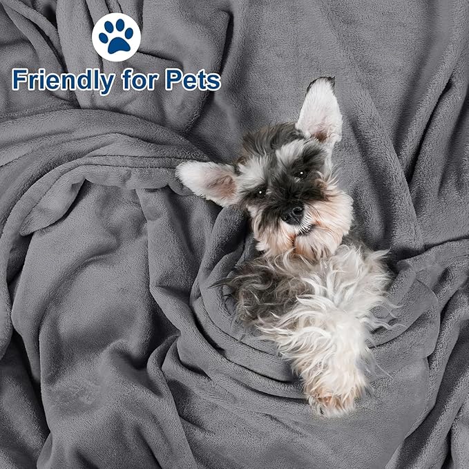 Polar Fleece Throw Blanket for Couch, Twin Bed, Chair, Kids, Adults, Pets 50x60 Soft Cozy Reversible Throw Blanket (Charcoal Grey)