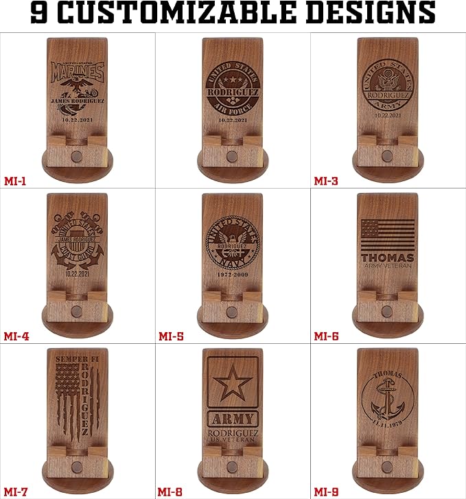 Personalized Desk Organizer for Military - Handmade Accessories Organizer Present For Soldiers In Navy, Air Force, Army, Coast Guard, Marineman - Unique Gift Ideas for Him on Birthday Anniversary