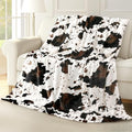 Cow Print Blanket Ultra Soft Flannel Throw Blanket for Couch Bed, Cute Cozy Lightweight All-Season Fleece Blanket, Gift for Women & Girls, 50×60 Inches Black & White