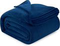 Utopia Bedding Navy Fleece Blanket King Size Lightweight Fuzzy Soft Anti-Static Microfiber Bed Blanket (90x102 Inch)