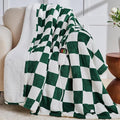Heated Electric Blanket Throw, 50X60 Heating Blanket with 10 Heat Level & 8 Hours Auto Off for Lap, Dark Green Checkered Plaid Soft Sherpa Blankets for Mom Grandma Women Couch