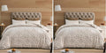 PHF Soft Sherpa Fleece Blanket Queen Size for Bed, 510GSM Fleece Lightweight Yet Warm Blanket, No Shed No Pilling, 90" x 90", Tufted Jacquard Cozy Thick Bed Throw for Home Decor Gift, Oak (Pack of 2)