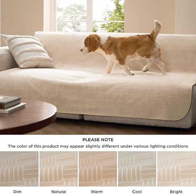 Bedsure Waterproof Bed Cover for Dogs Washable - Waterproof Blanket for King Bed Couch Sofa Cozy, Lightweight Furniture Protector for Pet Cat Quick Drying, Sandy Tan, Cal King，82x120IN