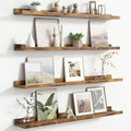 Floating Picture Ledge Shelves Set of 4, 36 Inch Shelves with Lip - Large Nursery Book Shelf for Toys Storage, Kids Bookshelf - Wall Mounted Living Room Bedroom Decor Frames